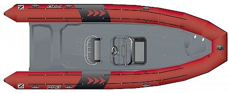 Лодка надувная ZODIAC PRO 750 NEO хайпалон-неопрен ( красно-серая )