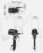 Лодочный мотор Tohatsu M 5 S (5 л.с. двухтактный)