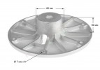 Основание D229 мм врезное для стоек Taper-Lock (3600002A)